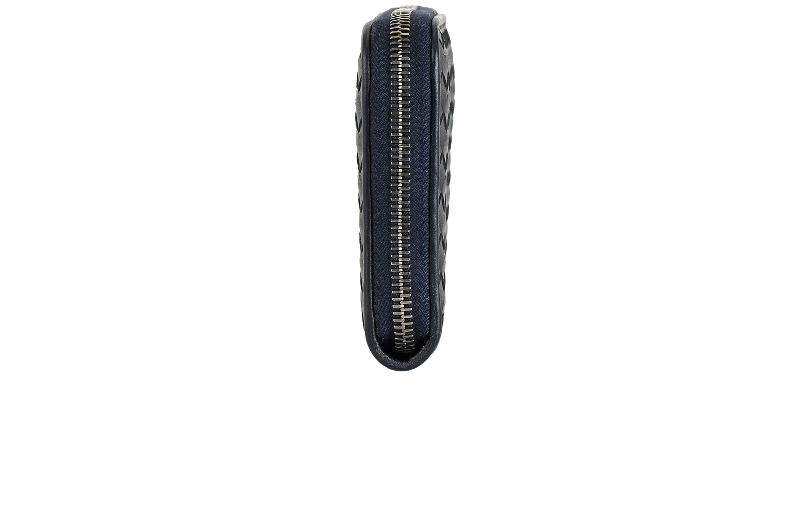 Bottega Veneta Zipped Intrecciato Wallet, &pound;250, Accessories, Navy, Leather, Bottom view